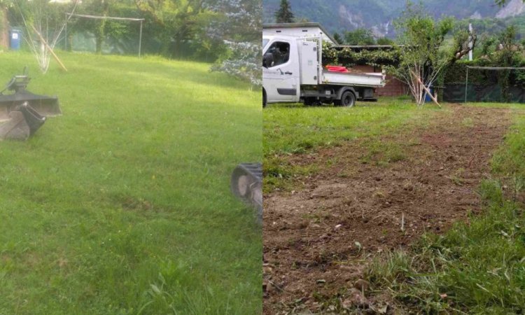 Avant / Après travaux de réseaux pour le raccordement à la fibre optique à La Terrasse 38660 par votre entreprise de terrassement dans le Grésivaudan