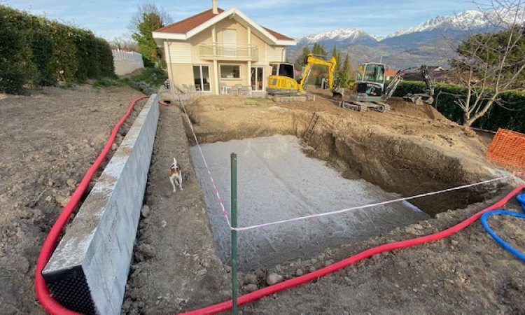 Terrassement de piscine terminé à Saint Ismier (38330)