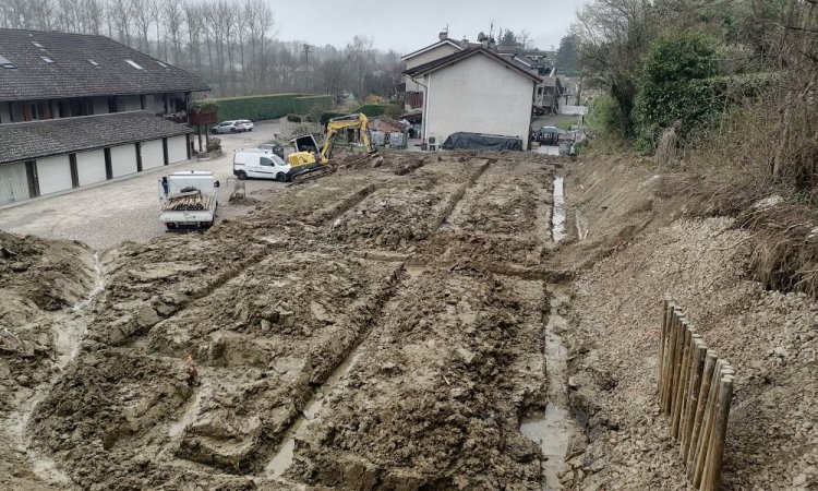 TERRA'PREST, assainisseur et terrassier entre Grenoble et Chambéry : Terrassement pour la fondation de maisons à Le Touvet